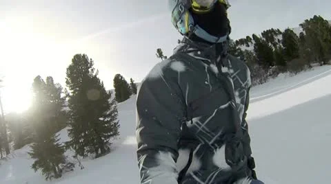 Ski Downhill Side Bottom Cam 3 Stock-Footage 22015828