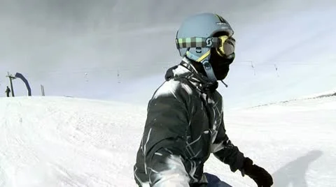Ski Downhill Side Cam 1 Video stock 22015707