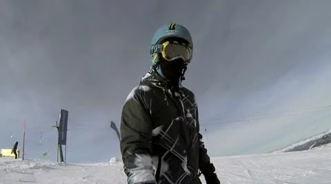 Ski Downhill Side Cam 2 Stock-Footage 22015619