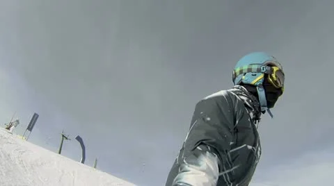 Ski Downkill Side Bottom Cam Video stock 22015487