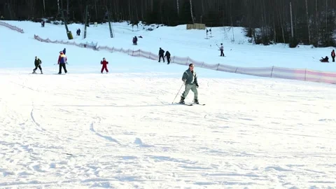 Ski elevator on snow mountain. Winter activity 스톡 동영상 224019122