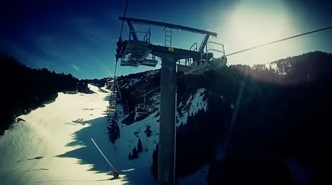 Ski elevator view Stock Footage 10844333