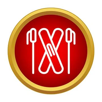 Ski equipment icon representing winter vacation and sports Illustration