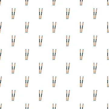Ski equipment seamless pattern for winter sport background Stock Illustration