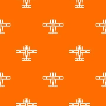 Ski equipped airplane pattern seamless Stock Illustration