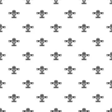 Ski equipped airplane pattern, simple style Stock Illustration