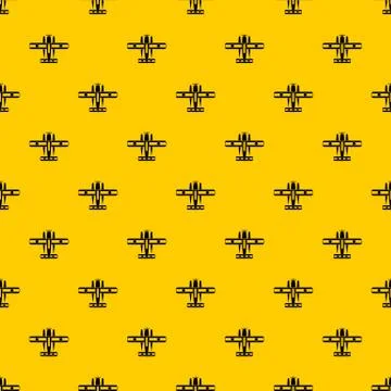 Ski equipped airplane pattern vector Stock Illustration