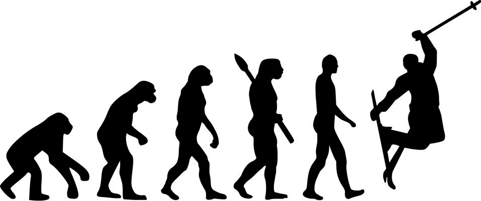 Ski Evolution Illustrazione stock