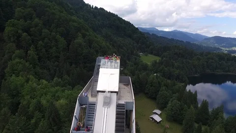 Ski flying / Ski Jumping hill in Germany Stock Footage 108694128