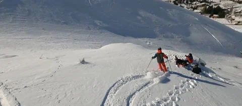 Ski freerider crash Video stock 147285304