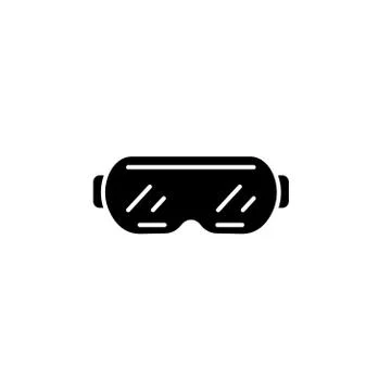 Ski goggles black icon, vector sign on isolated background. Ski goggles concept Stock Illustration