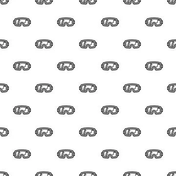Ski goggles continuous pattern for winter activities and protection Illustrazione stock