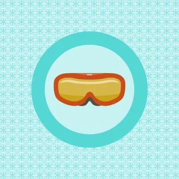 Ski goggles flat icon Illustrazione stock