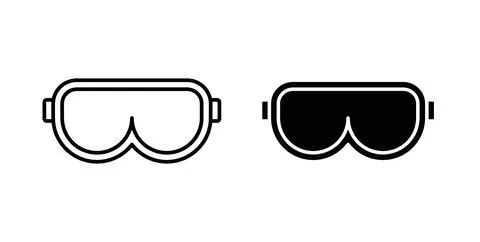 Ski goggles icon in black and white. vector icon pack for websites Stock Illustration