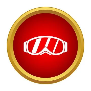 Ski goggles icon representing winter sports equipment Illustration