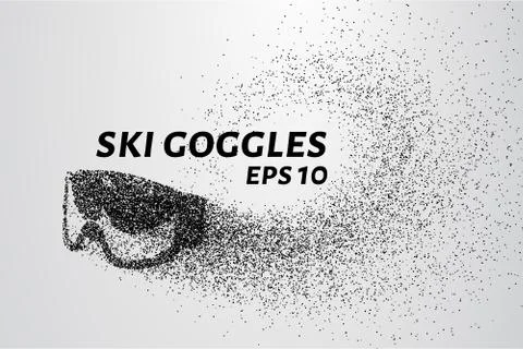 Ski goggles of the particles. Ski goggles are composed of circles and dots. Stock Illustration