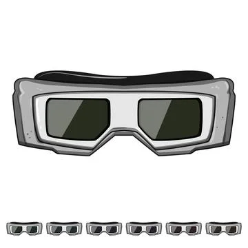 Ski goggles welding cartoon vector graphic Stock Illustration
