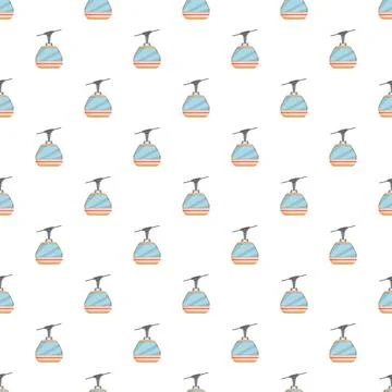 Ski gondola seamless pattern for winter transport designs イラスト素材