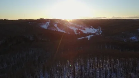 Ski Hill at sunset Stock Footage 85588841