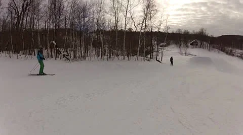 Ski hip jump 270 spin Stock Footage 23834728