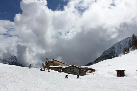 SKI HUT Stock Photos