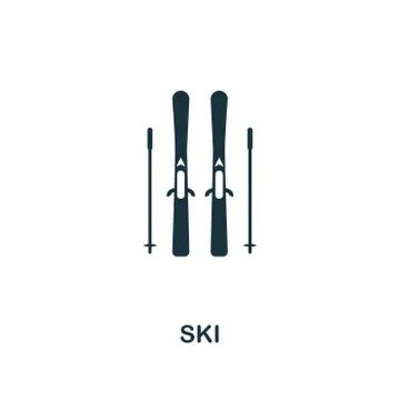 Ski icon. Premium style design from winter sports icon collection. UI and UX 库存插图