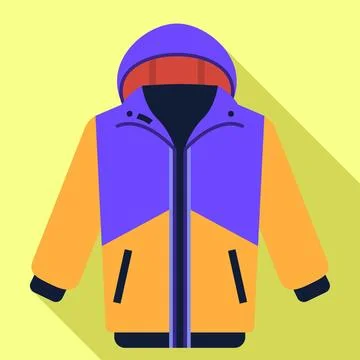 Ski jacket icon, flat style Illustrazione stock