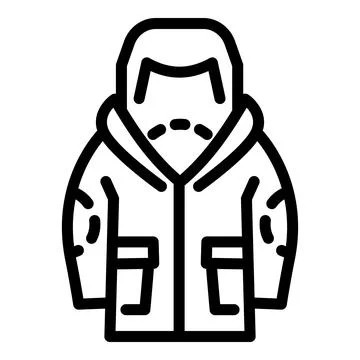 Ski jacket icon, outline style Illustrazione stock