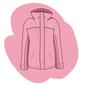 Ski jacket isolated on white background. Pink sport jacket illustration Stock Illustration