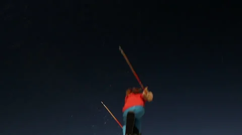 Ski jump overhead 스톡 동영상 33648506