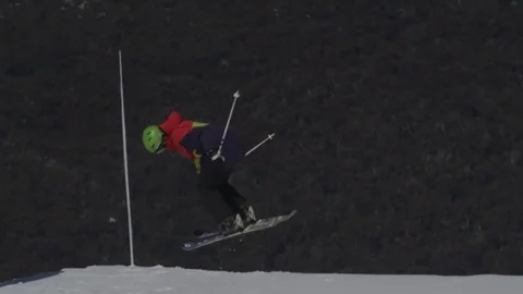 Ski jump at ski event. Stock Footage 81882421