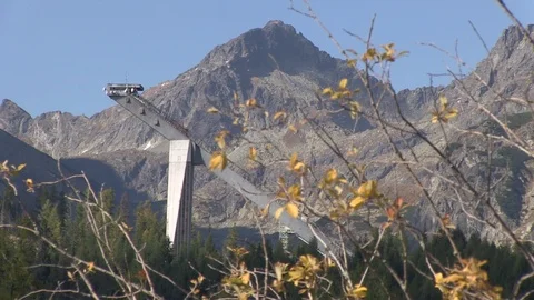 Ski Jump at Štrbské pleso in the High Tatras Video stock 104010745
