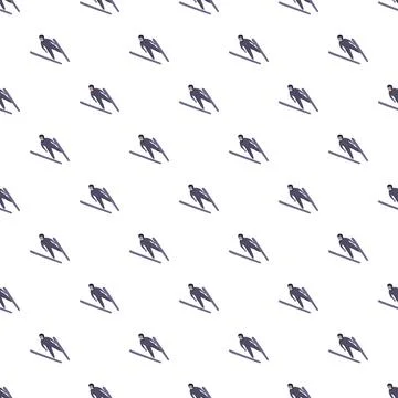 Ski jumper athlete pattern winter sports background Stock Illustration