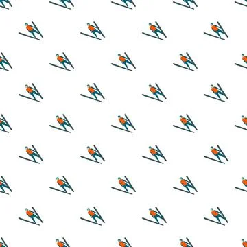 Ski jumper in colorful pattern design 스톡 일러스트