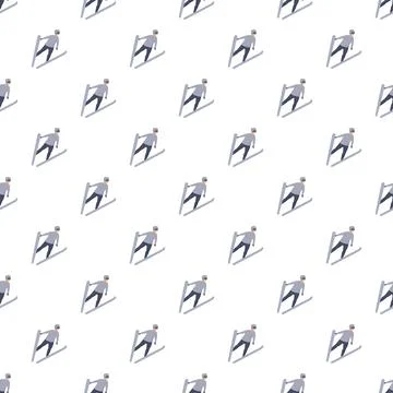 Ski jumper pattern on white background 스톡 일러스트