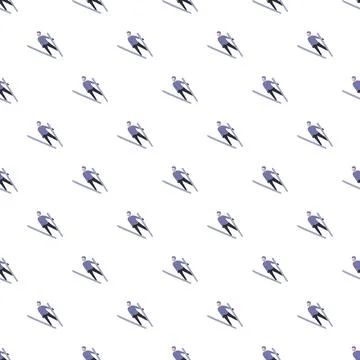 Ski jumpers seamless pattern for winter sport design 스톡 일러스트