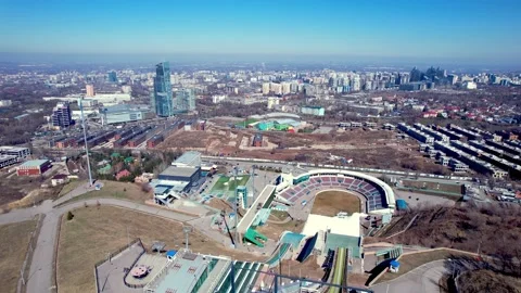 Ski jumping from the 90-meter and 125-me... | Stock Video | Pond5