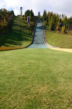 Ski jumping area Stock Photos