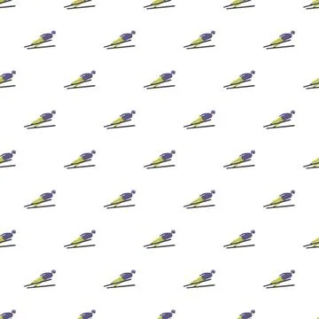 Ski jumping athlete flying winter sports pattern Stock Illustration