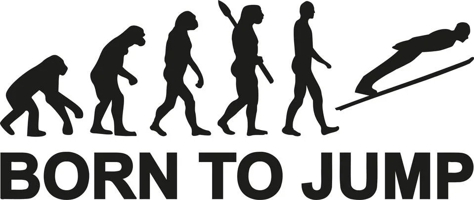 Ski jumping born to jump evolution イラスト素材