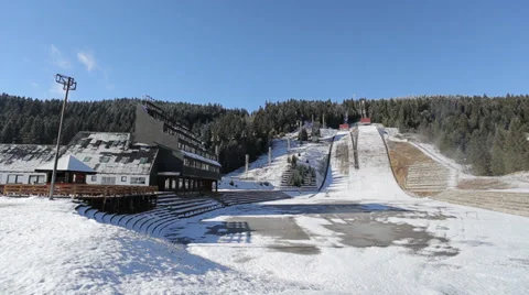 Ski jumping facility Stock Footage 34647093