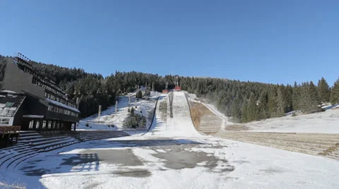 Ski jumping facility Stock Footage 34647266