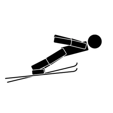 Ski jumping. Flat icon Stock Illustration