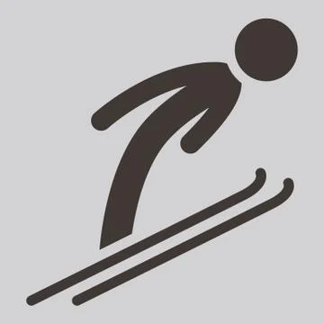 Ski jumping icon Stock Illustration
