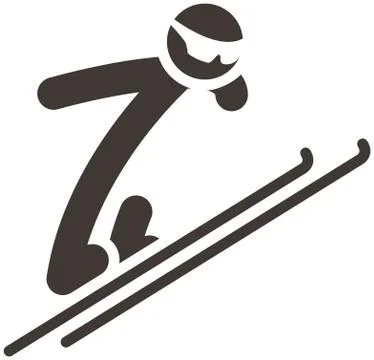 Ski jumping icon Stock Illustration