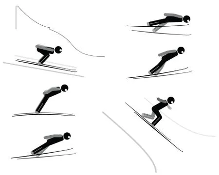 Ski jumping - pictogram set Stock Illustration