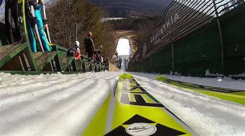 Ski Jumping POV Stock Footage 42396271
