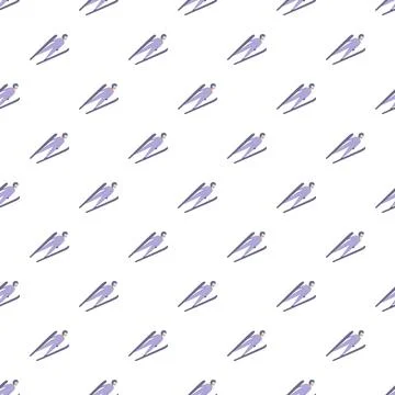Ski jumping seamless pattern for winter sports background Illustrazione stock