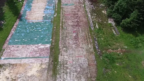 Ski jumping training durin summer in Ukraine Video stock 118388898