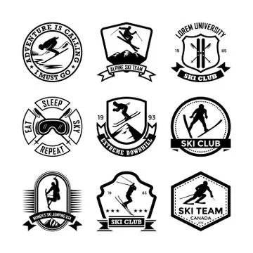 Ski-Jumping Vector Icons Stock Illustration